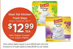 Ralphs Glad Tall Kitchen Trash Bags offer