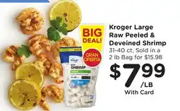 Ralphs Kroger Large Raw Peeled & Deveined Shrimp offer