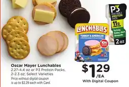 Ralphs Oscar Mayer Lunchables 2.27-4.4 oz or P3 Protein Packs, 2-2.3 oz offer