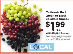 Ralphs California Red, Green or Black Seedless Grapes offer