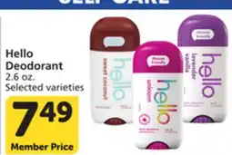 Vons Hello Deodorant offer
