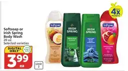 Vons Softsoap or Irish Spring Body Wash offer