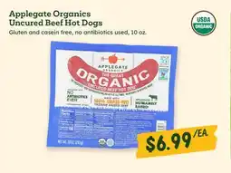 Sprouts Farmers Market Applegate Organics Uncured Beef Hot Dogs offer