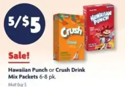Family Dollar Hawaiian Punch or Crush Drink Mix Packets offer