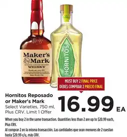 Food 4 Less Hornitos Reposado or Maker's Mark offer