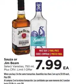 Food 4 Less Sauza or Jim Beam offer