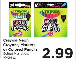 Food 4 Less Crayola Neon Crayons, Markers or Colored Pencils offer