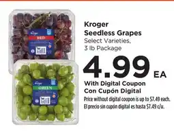 Food 4 Less Kroger Seedless Grapes offer