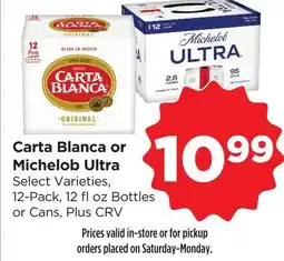 Food 4 Less Carta Blanca or Michelob Ultra offer