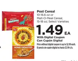 Food 4 Less Post Cereal offer