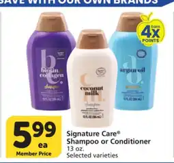 Albertsons Signature Care Shampoo or Conditioner offer