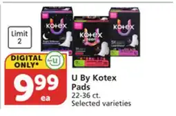 Albertsons U By Kotex Pads offer