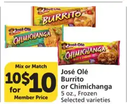 Albertsons José Olé Burrito or Chimichanga offer