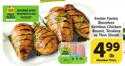 Albertsons Foster Farms Boneless Skinless Chicken Breast, Tenders or Thin Sliced offer
