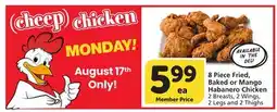 Albertsons 8 Piece Fried, Baked or Mango Habanero Chicken offer