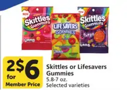 Albertsons Skittles or Lifesavers Gummies offer