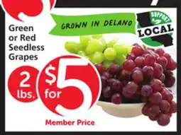 Albertsons Green or Red Seedless Grapes offer