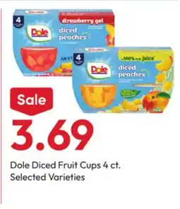 Stater Bros Dole Diced Fruit Cups offer