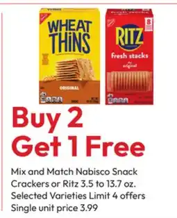 Stater Bros Nabisco Snack Crackers or Ritz offer