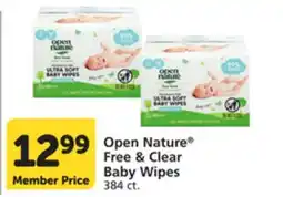 Albertsons Open Nature Free & Clear Baby Wipes offer