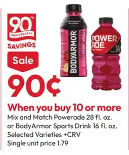 Stater Bros Powerade 28 fl. oz. or BodyArmor Sports Drink 16 fl. oz offer