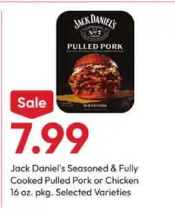 Stater Bros Jack Daniel's Seasoned & Fully Cooked Pulled Pork or Chicken offer
