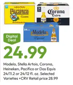 Stater Bros Modelo, Stella Artois, Corona, Heineken, Pacifico or Dos Equis offer