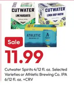 Stater Bros Cutwater Spirits 4/12 fl. oz. or Athletic Brewing Co. IPA 6/12 fl. oz offer