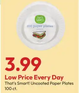 Stater Bros That's Smart! Uncoated Paper Plates offer