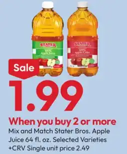 Stater Bros Stater Bros. Apple Juice offer