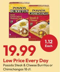 Stater Bros Posada Steak & Cheese Burritos or Chimichangas offer