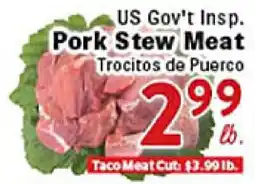 Rio Valley Market US Gov't Insp. Pork Stew Meat offer