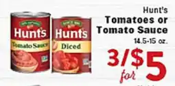 Rio Valley Market Hunt's Tomatoes or Tomato Sauce offer