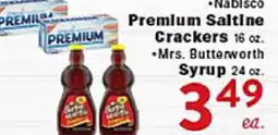 Rio Valley Market • Nabisco Premium Saltine Crackers 16 oz. • Mrs. Butterworth Syrup 24 oz offer