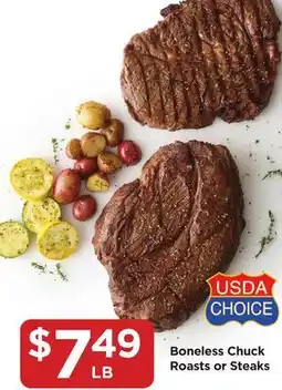 Food 4 Less Boneless Chuck Roasts or Steaks offer