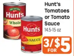 Tony’s Fresh Market Hunt's Tomatoes or Tomato Sauce offer