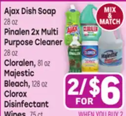 Tony’s Fresh Market Ajax or Pinalen or Cloralen or Majestic or Clorox offer