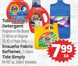Tony’s Fresh Market Tide Laundry Detergent, Ensueno Fabric Softener, Tide Simply offer