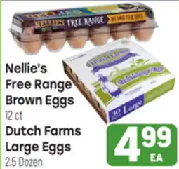 Tony’s Fresh Market Nellie's Free Range Brown Eggs 12 ct Dutch Farms Large Eggs 2.5 Dozen offer