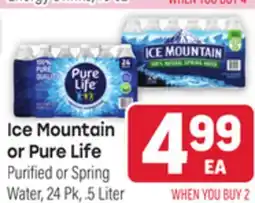 Tony’s Fresh Market Ice Mountain or Pure Life Purified or Spring Water offer