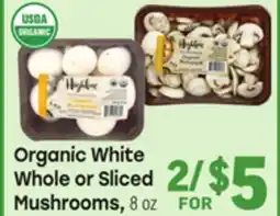 Tony’s Fresh Market Organic White Whole or Sliced Mushrooms offer