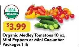 Fresh Thyme Organic Medley Tomatoes 10 oz, Mini Peppers or Mini Cucumber Packages 1 lb offer
