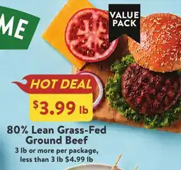 Fresh Thyme 80% Lean Grass-Fed Ground Beef offer