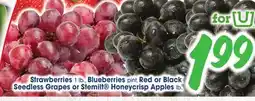 Jewel-Osco Strawberries 1 lb., Blueberries pint, Red or Black Seedless Grapes or Stemilt Honeycrisp Apples lb offer