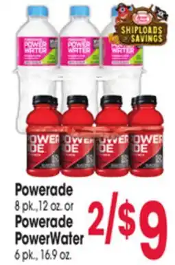 Jewel-Osco Powerade 8pk., 12 oz. or Powerade PowerWater 6 pk., 16.9 oz offer