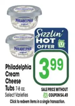 Jewel-Osco Philadelphia Cream Cheese Tubs offer