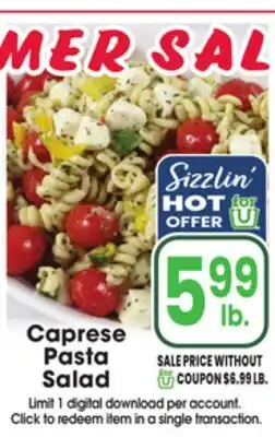 Jewel-Osco Caprese Pasta Salad offer