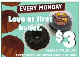 Jewel-Osco TRIPLE CHOCOLATE BUNDT CAKE offer