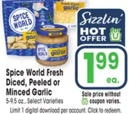 Jewel-Osco Spice World Fresh Diced, Peeled or Minced Garlic offer