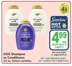 Jewel-Osco OGX Shampoo or Conditioner offer